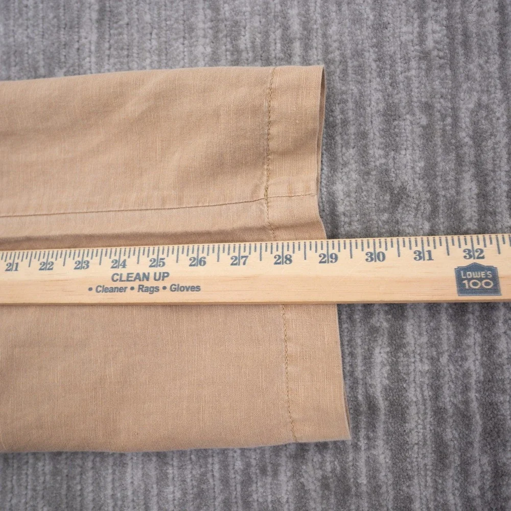 Lucky Brand Mens XXL Tan Linen Cotton Blend Elastic Drawstring Straight Pants
